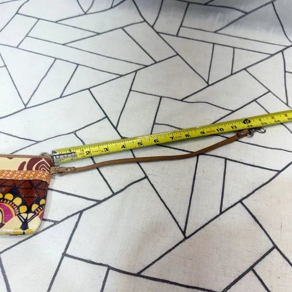 Fossil Key-Per Wristlet OS Multi-Color‎ Tribal Geometric Coated Canvas SL2901 - Image 6