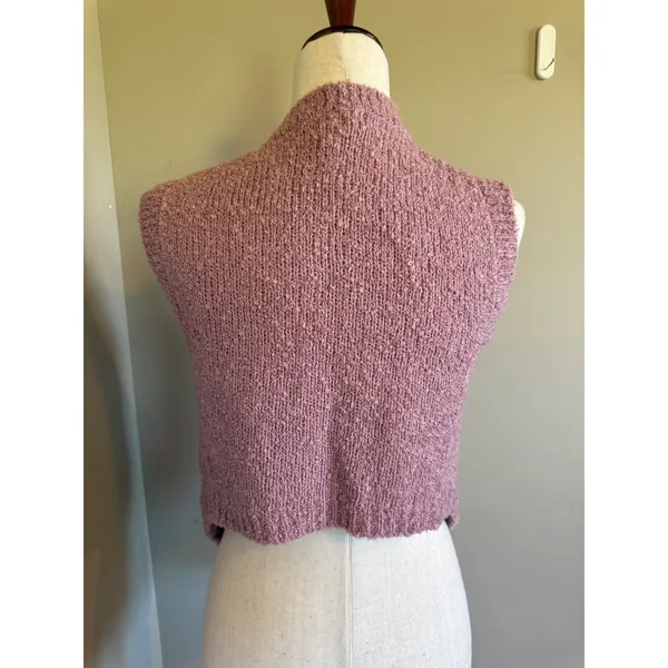 Vintage Casual Corner‎ Knit Vest Sleeveless Cable Knit Pink Sweater Vest M - Image 2