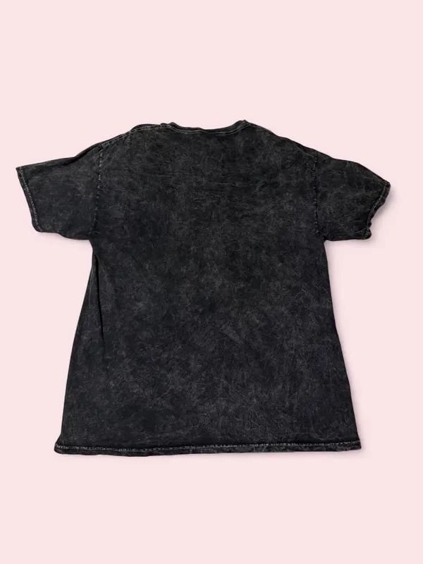 Cowgirl Graphic Tee - mineral washed Black with Pink & Blue Lettering - Image 2