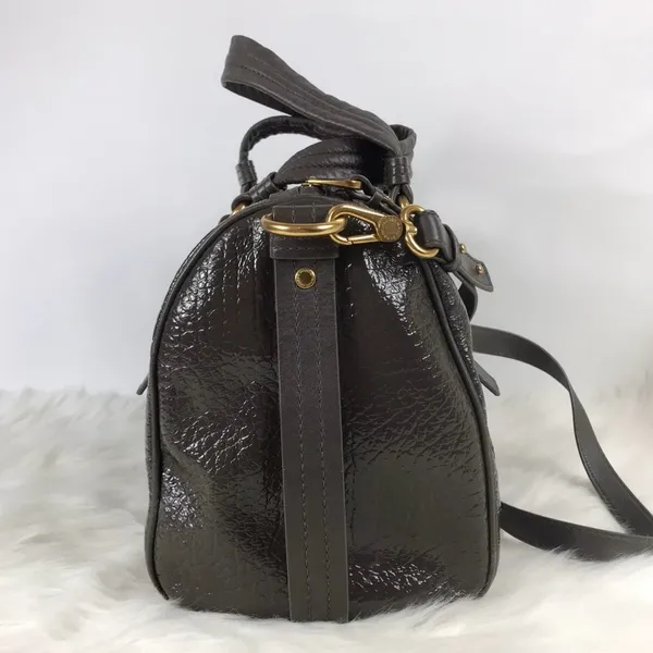 Marc by Marc Jacobs Leather Bag Totally Turnlock Shifty Satchel Gray Purse XBody - Image 3