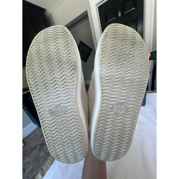 Hey Dude Women's Hudson Lift Platform Sneakers White Comfortable Casual Shoes 8 - Image 9