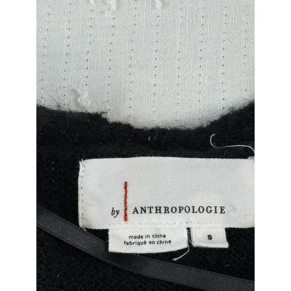 by Anthropologie Black Open Front Cardigan Sweater Knit‎ Cozy Small S - Image 6