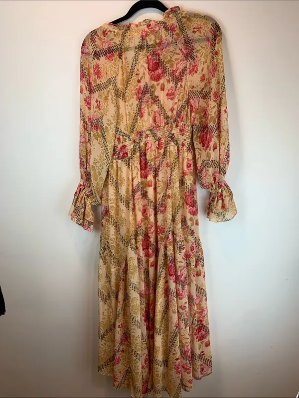 Free People floral maxi dress sz SP wedding guest fall preppy old money boho - Image 5