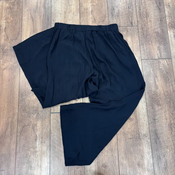 Aritzia Wilfred Sz Large The Faun Ankle Pant High-Waisted Wide-Leg Black Pants - Image 8