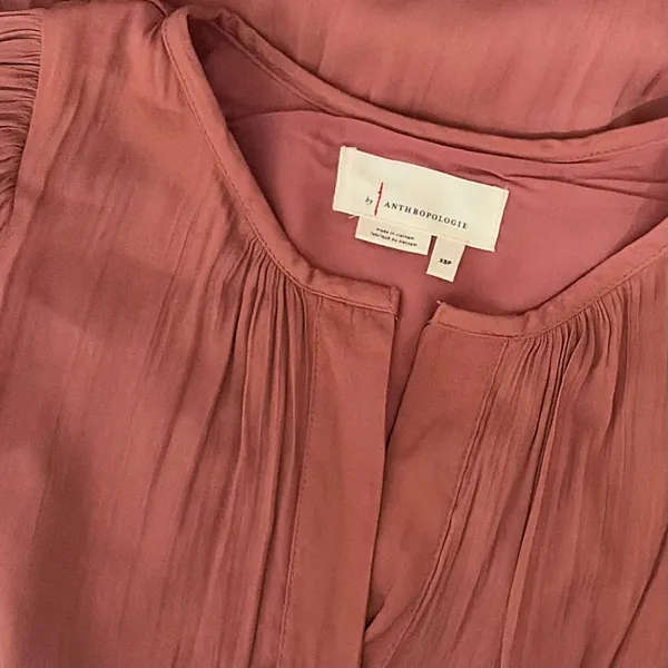 ANTHROPOLOGIE Somerset Satin Maxi Dress Rose Pink Mauve X-Small Petite XSP - Image 12