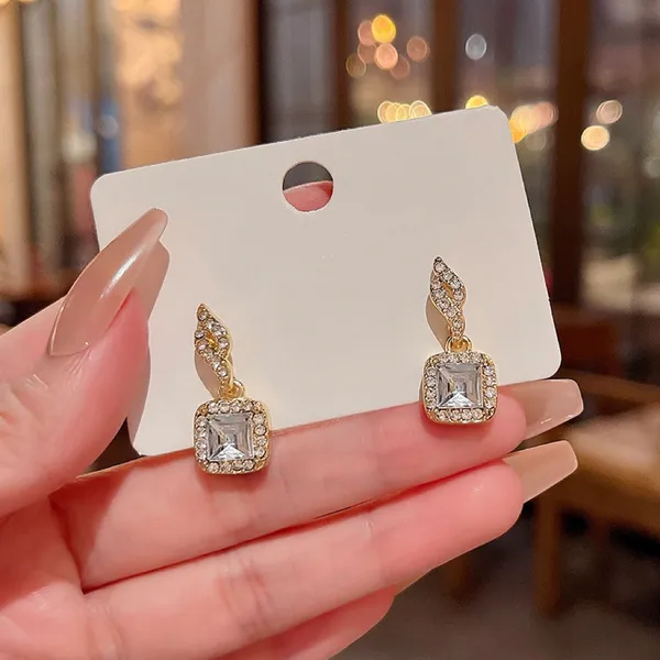Elegant CZ Dangle Drop Earrings for Women - Image 3