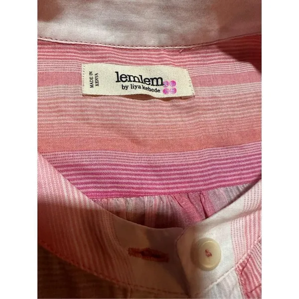 Lemlem‎ pink striped tunic swim cover sz large - Image 3