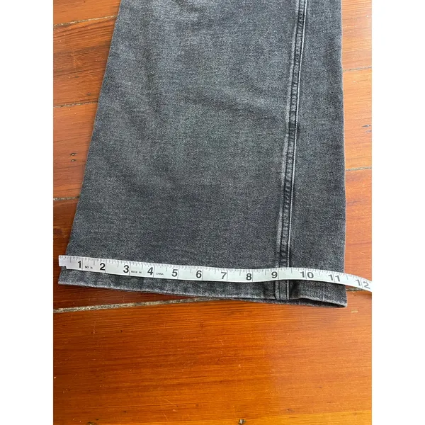 Good American Jeanius Good Skate Sweatpants Black Wide Leg Jeans 8/29 - Image 11