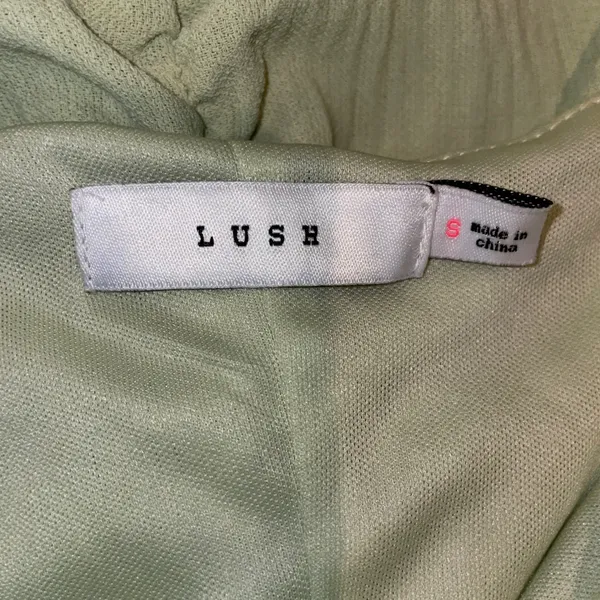 Lush Clothing Mini Dress Womens Small Pistachio Green Ruched Puff Sleeve Cottagecore - Image 5