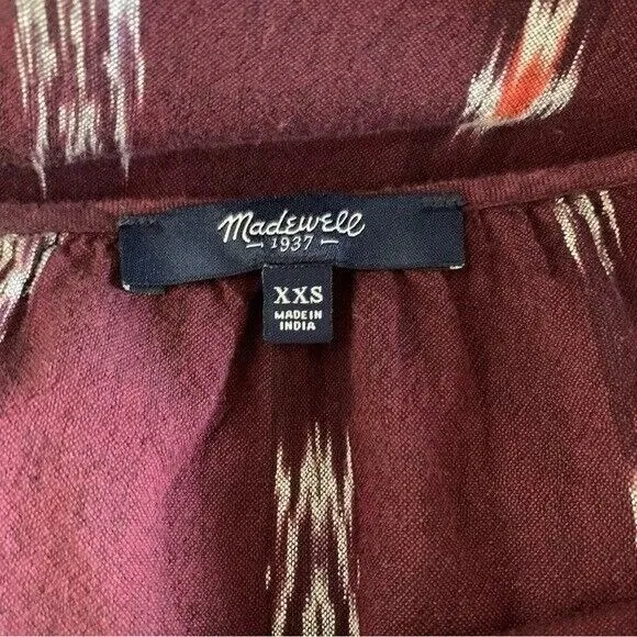 Madewell Sundress XXS Backyard Spaghetti Straps Pockets Boho Casual Maroon A4963 - Image 5