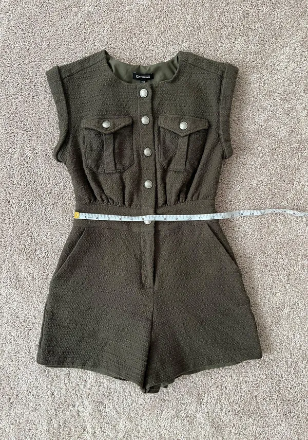 Olive Tweed Romper - Image 4