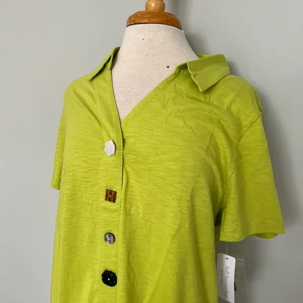 NEW NWT Soft Surroundings Lime Green Midi Dress - Image 6