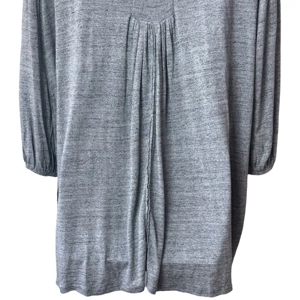 We The Free Just A Henley Top Linen Blend Gray Coastal Bohemian Flowy Comfort S - Image 7