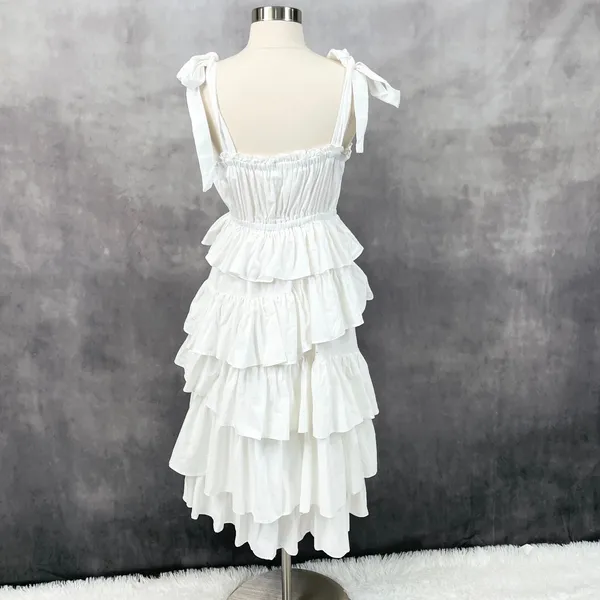 Idem‎ Ditto Womens Sun Dress Small Cotton Tiered Ruffle Cottagecore Coquette - Image 6