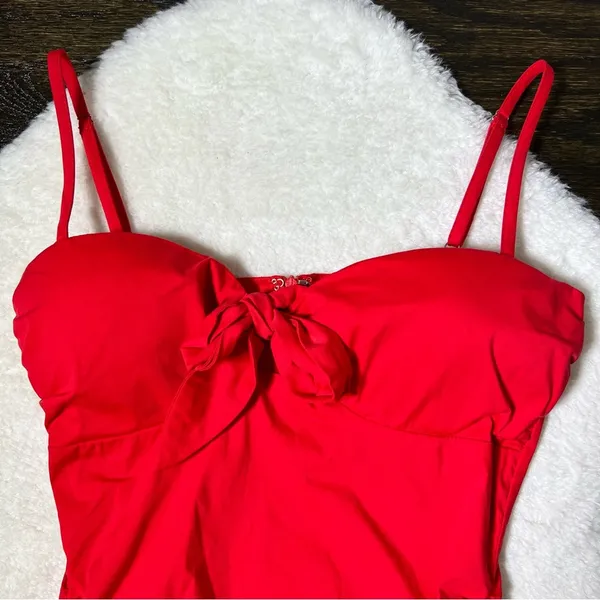 Tiger Mist Red Millie Ruched Mini Dress - Image 3