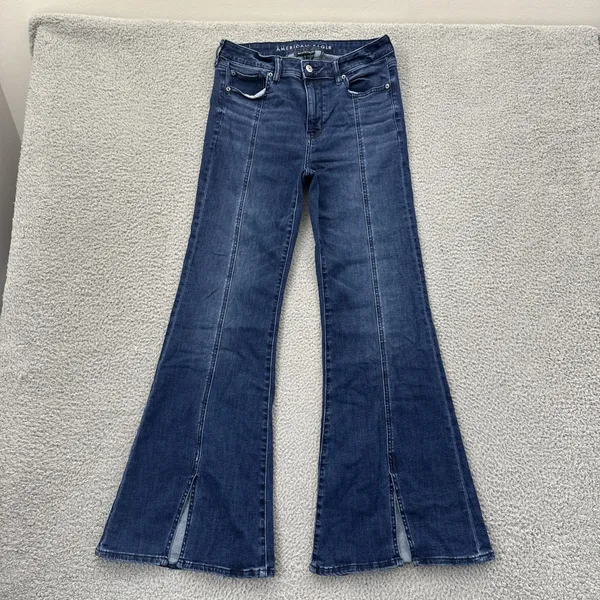 American Eagle Festival Flare Jeans High Rise Boho Retro Women's 10 x 31 - Image 2