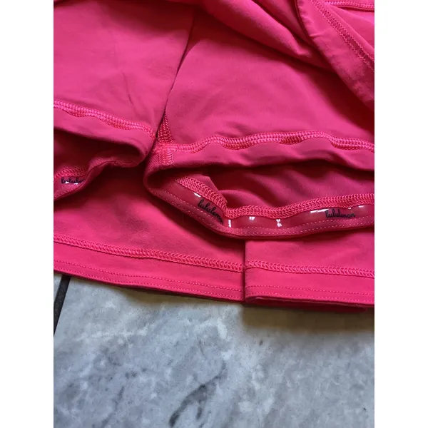 Lululemon Women Pink Athletic Tennis Golf Skirt Ruffle Back Size 6 Activewear - Image 7