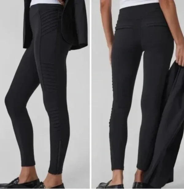 Athleta Delancey Moto Tight Black Size Small - Image 2