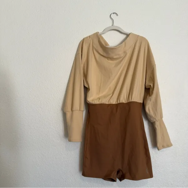 Nwot Free People Fp Movement Camel Guiding Light Layered Shortsie Romper Shorts - Image 12