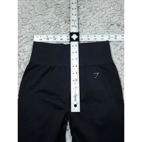 Gymshark Flex High Waisted Leggings Women's Size Medium Black Logo - Image 6