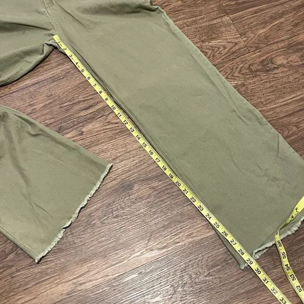 Miss Love Wide Leg High Waist Stretchy Pants Olive Green Size Large - Image 9