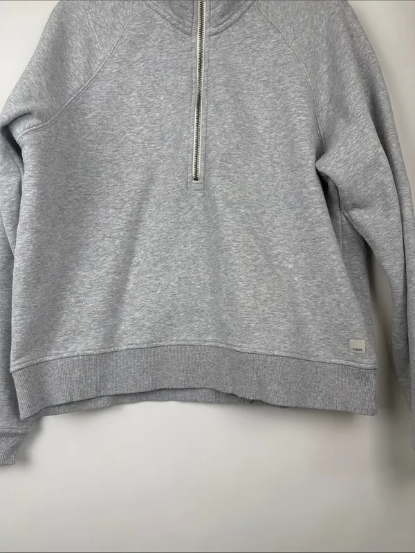 Vuori Restore Half Zip Fleece Pullover Long Sleeve Light Heather Gray Top Medium - Image 5
