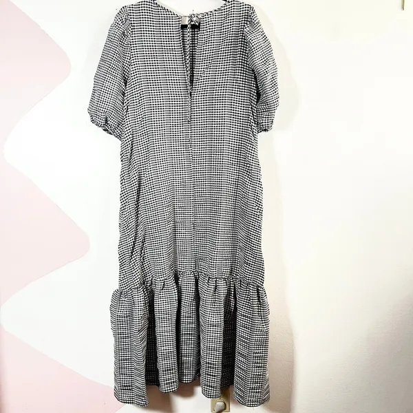 ASOS Design Gingham Maxi Dress Womens 6 Puff Sleeve Milkmaid Cottagecore‎ - Image 3