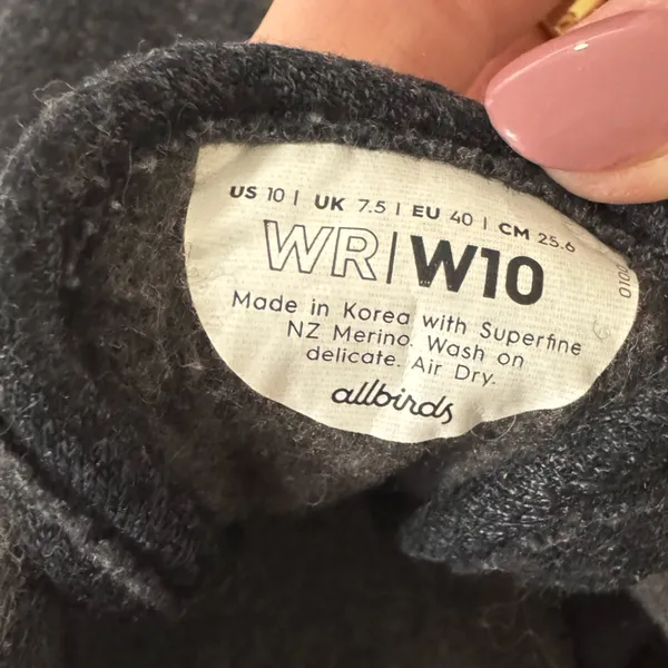 Allbirds Wool Runners Black White Women US 10 Merino‎ Sneakers WR W10 - Image 5