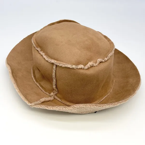 Hat Attack Unisex Reversible Faux Shearling Bucket Hat One Size Natural Sherpa - Image 2