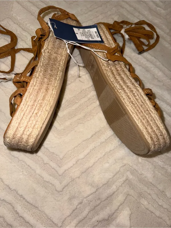 Universal Thread Women's Brown Lace-Up Espadrille Sandals Size 6 - Image 3
