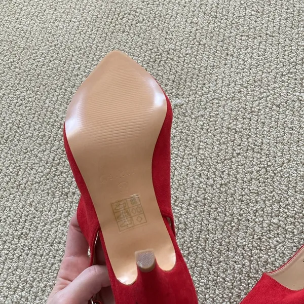 NEW Greatonu Bright Red Women’s Kitten Heels Suede Leather Size 39 Shoes NWOB - Image 8
