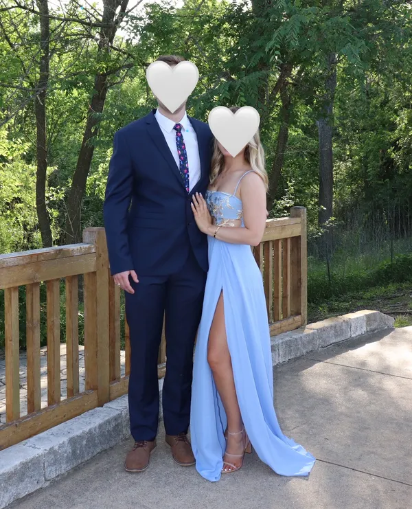 Lucy in the Sky Baby Blue Maxi Dress - Image 4