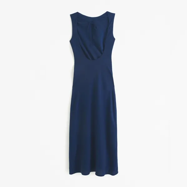 Abercrombie & Fitch Draped High-Neck Shell Midi Dress in Blue Size XS NWT - Image 8