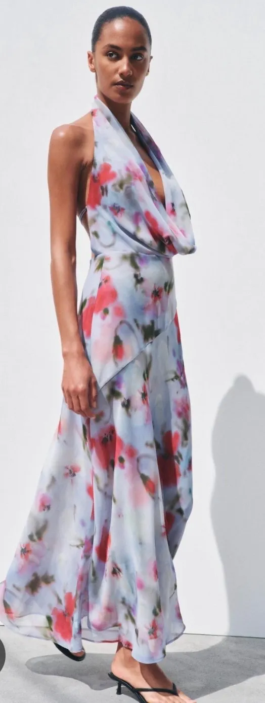 ZARA Printed Halter Dress - Image 2