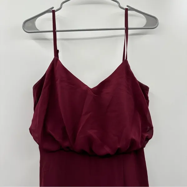 Birdy Grey Gwennie Chiffon Bridesmaid‎ Maxi Dress in Cabernet Red Sz M NEW - Image 4