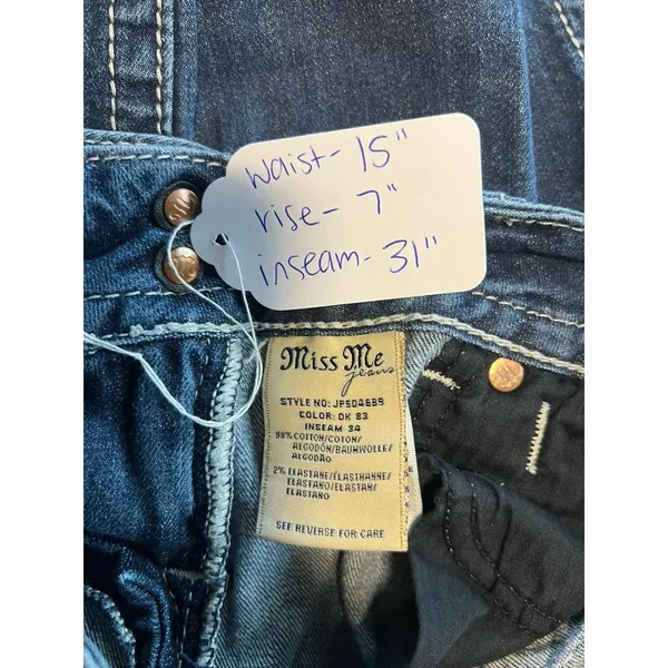 Miss Me Jean Rhinestone Embellished Cross Pocket Low Rise Bootcut 28x31 JP504689 - Image 15