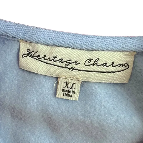 Heritage Charm Vintage-Inspired Ladybug Floral Embroidered Sweatshirt - Image 3
