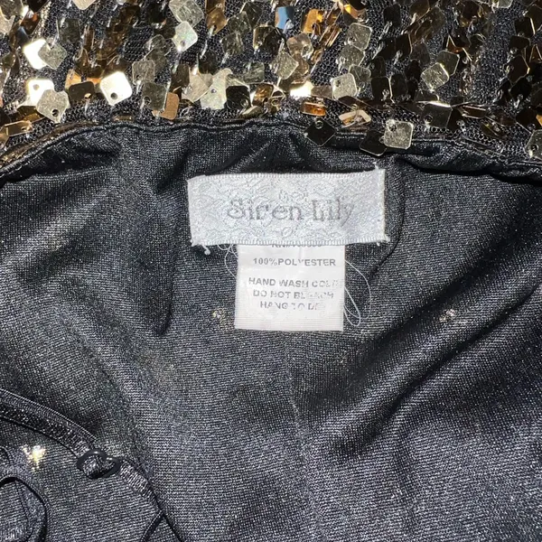 Siren Lily Womens Medium Gold Sequin Sparkly Gold Dress - Image 3