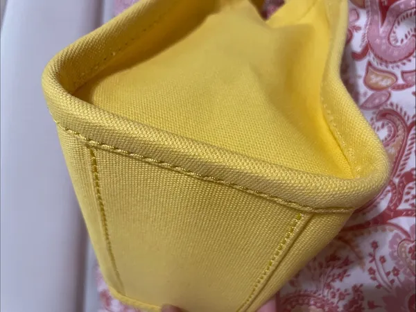 Marc Jacobs Yellow Canvas Mini Tote with Black Strap - Image 8