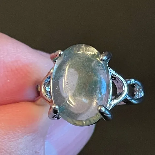 Greenish opal S925 silver ring size 5.25 - Image 5