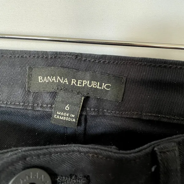 Banana Republic dark navy trousers women's size 6 cotton pants high waisted‎ - Image 3
