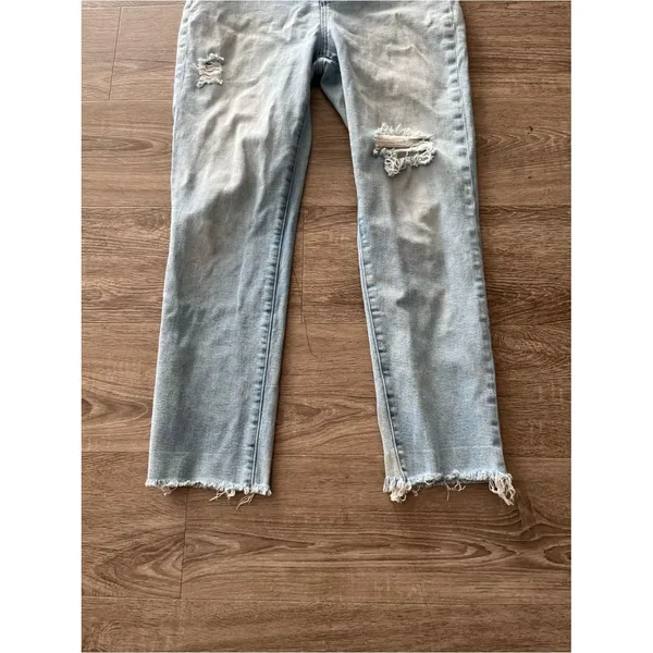 Madewell Womens 29 The Perfect Vintage Straight Jean Light Wash Raw Hem Hi Rise - Image 3