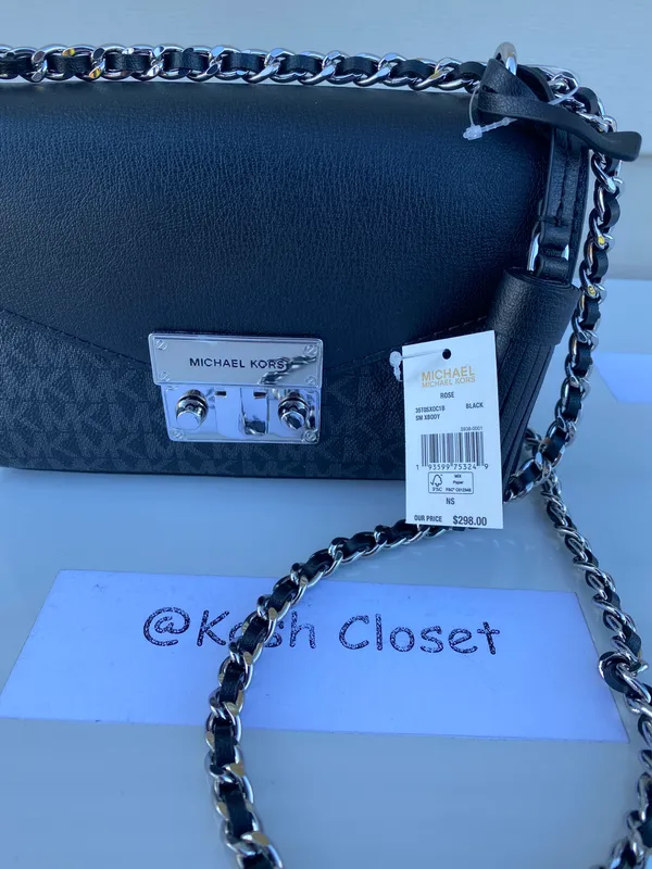 Michael Kors Rose SM Crossbody Bag -Black - Image 8