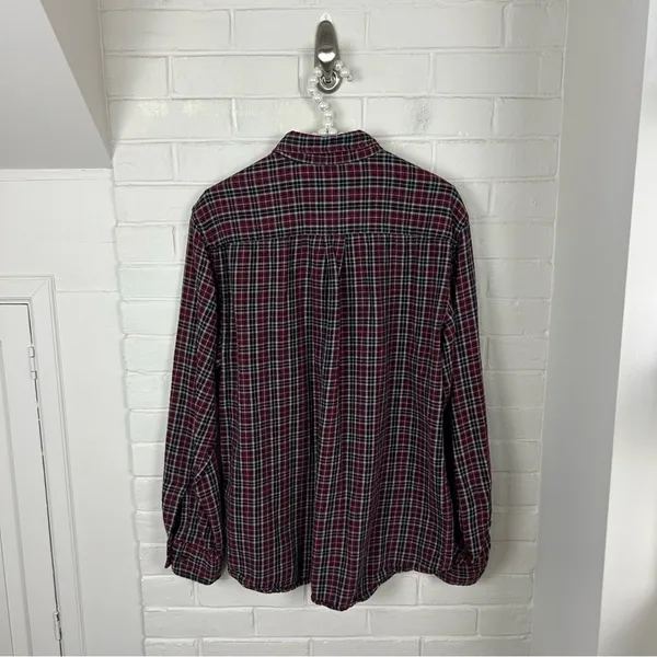St. John’s Bay Red Plaid Classic Fit Flannel Shirt Size M Unisex - Image 5
