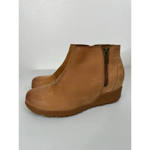 Sorel Brown Leather Wedge Ankle Boots Size‎ 10 - Image 3