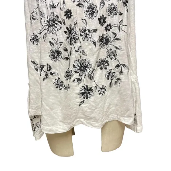 Anthropologie Annie‎ Top Embroidered Off The Shoulder Blouse White Size Large - Image 4