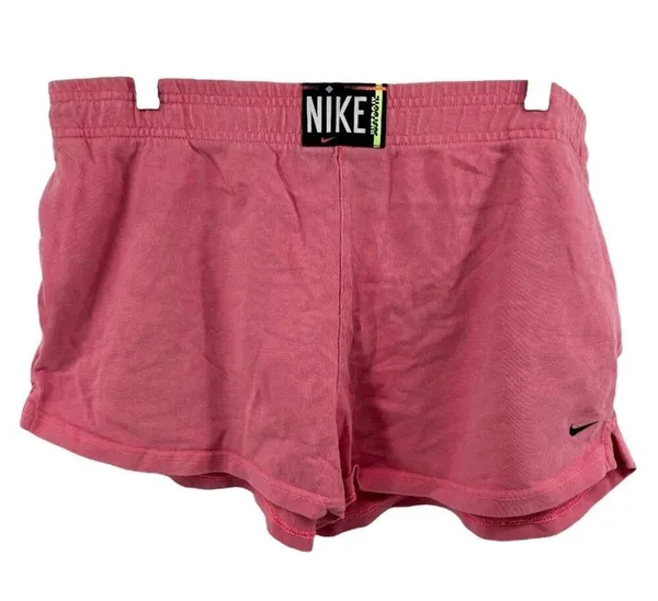 Nike Washed Running Shorts Logo Patch Pull On Side Slit Athletic Pink Large - Image 2