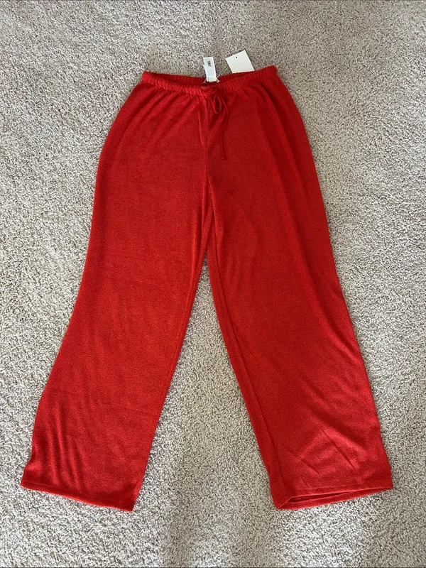 Zara red wide leg pants. S-M - Image 2