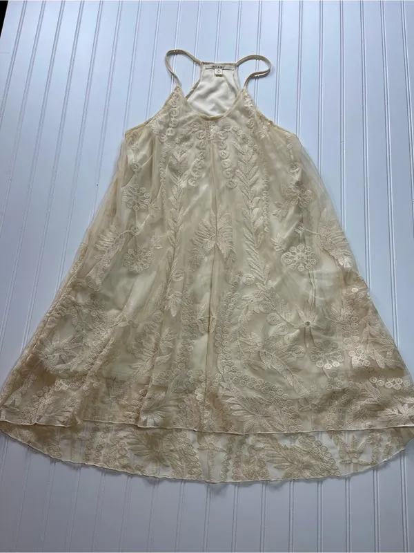 Mi Ami (Francesca’s) Cream Lace Mini Dress‎ | Boho Cottagecore - Image 3