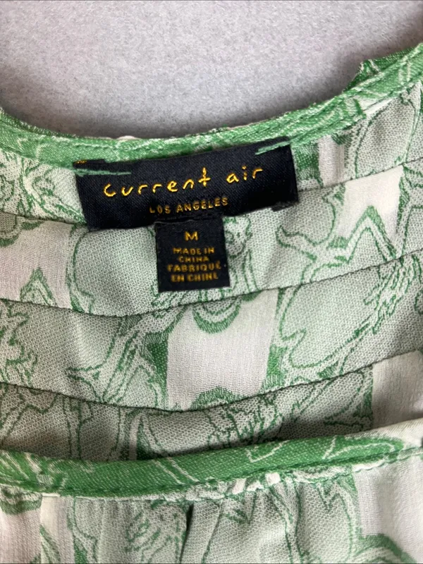 Anthropologie Current Air Green/White Floral Maxi smocked Dress Size: Medium - Image 2